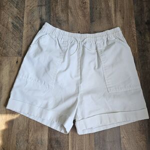 Vintage 90s Jesica Scott White Utility Shorts Elastic Waist Cuffed 12